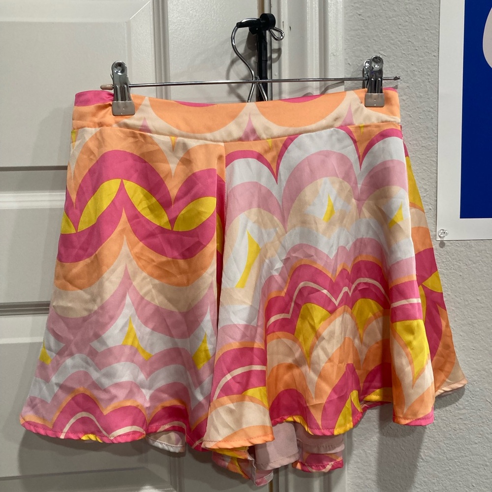 Adrienne High Waist Shorts - Pink, Orange, Yellow